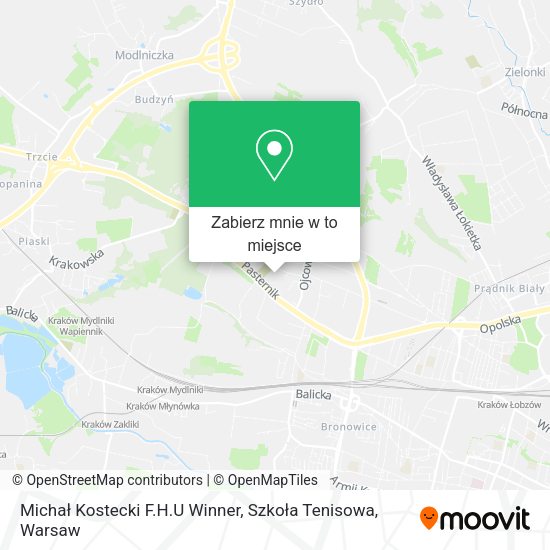 Mapa Michał Kostecki F.H.U Winner, Szkoła Tenisowa