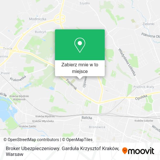 Mapa Broker Ubezpieczeniowy. Garduła Krzysztof Kraków