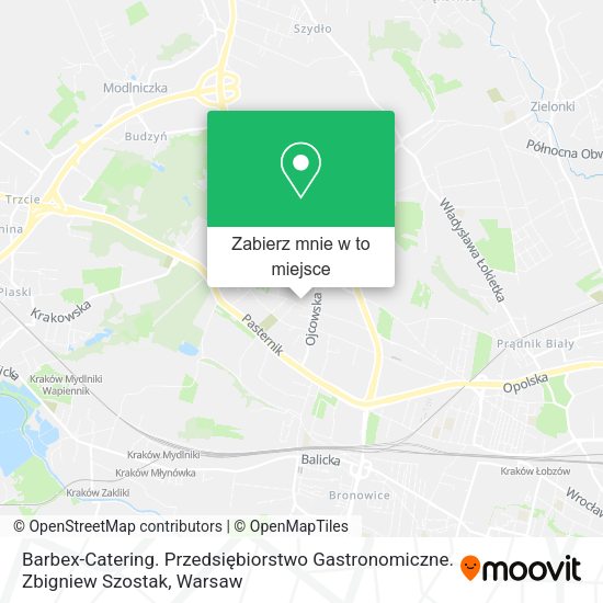 Mapa Barbex-Catering. Przedsiębiorstwo Gastronomiczne. Zbigniew Szostak