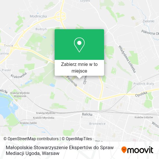 Mapa Małopolskie Stowarzyszenie Ekspertów do Spraw Mediacji Ugoda