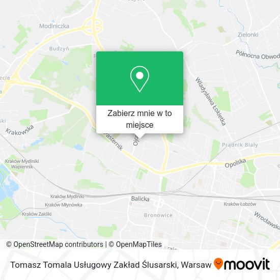 Mapa Tomasz Tomala Usługowy Zakład Ślusarski