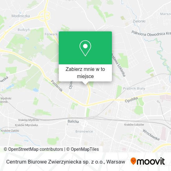 Mapa Centrum Biurowe Zwierzyniecka sp. z o.o.