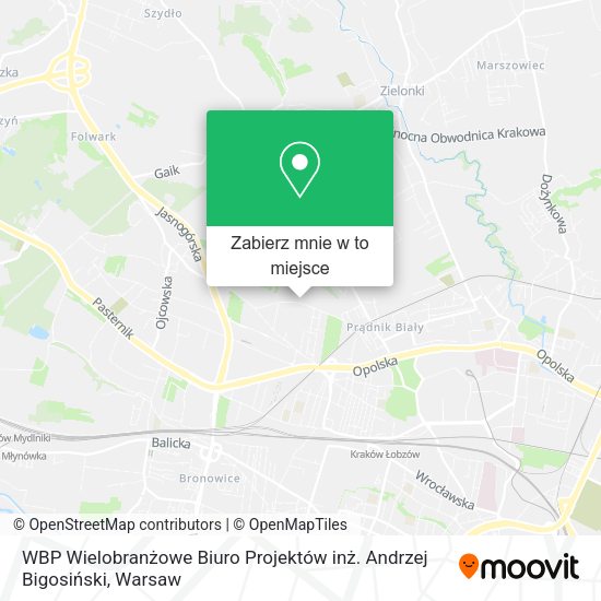 Mapa WBP Wielobranżowe Biuro Projektów inż. Andrzej Bigosiński