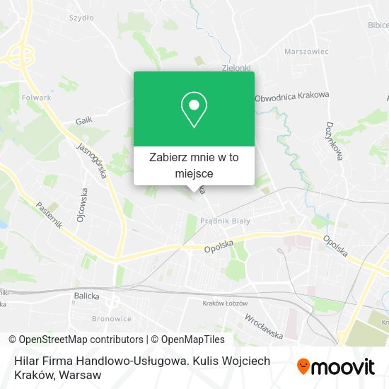 Mapa Hilar Firma Handlowo-Usługowa. Kulis Wojciech Kraków