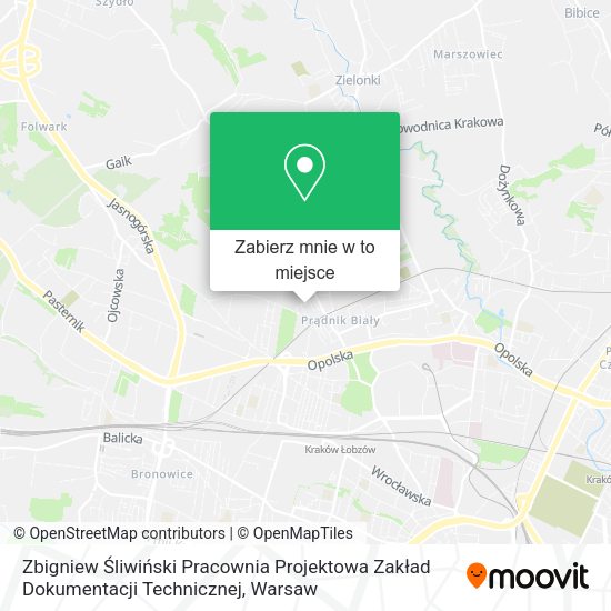 Mapa Zbigniew Śliwiński Pracownia Projektowa Zakład Dokumentacji Technicznej