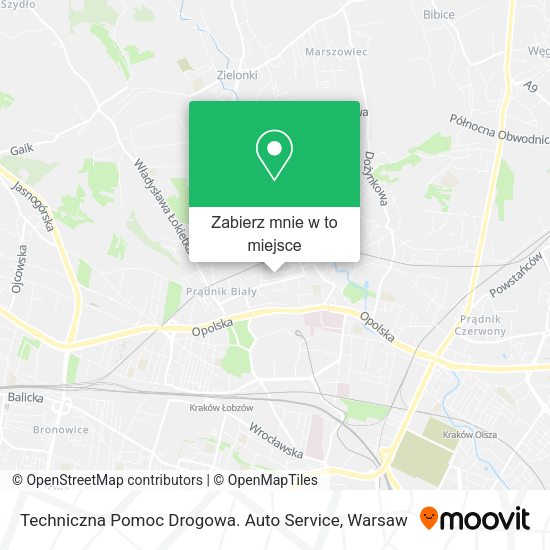 Mapa Techniczna Pomoc Drogowa. Auto Service