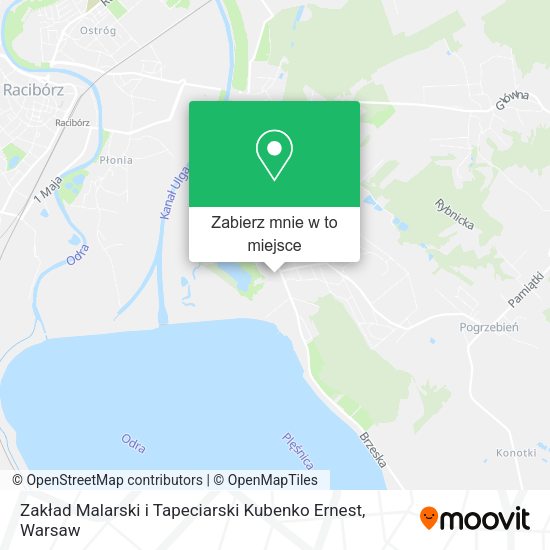 Mapa Zakład Malarski i Tapeciarski Kubenko Ernest