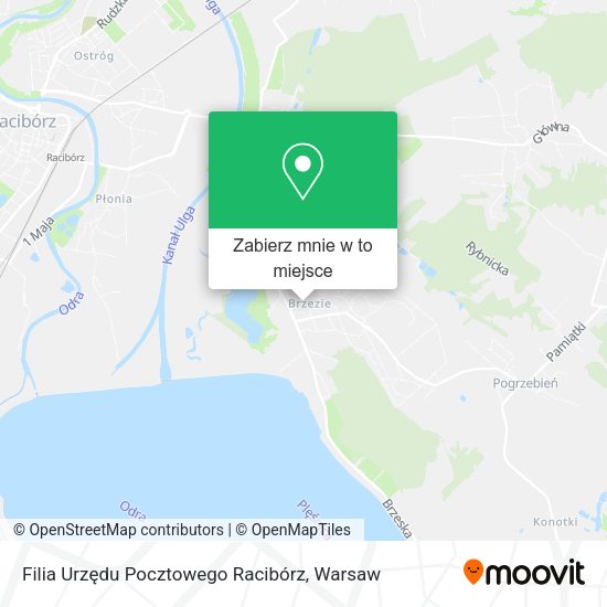 Mapa Filia Urzędu Pocztowego Racibórz