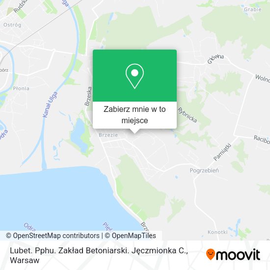 Mapa Lubet. Pphu. Zakład Betoniarski. Jęczmionka C.