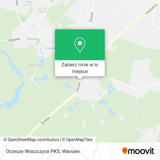 Mapa Orzesze Woszczyce PKS