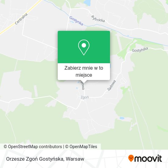 Mapa Orzesze Zgoń Gostyńska