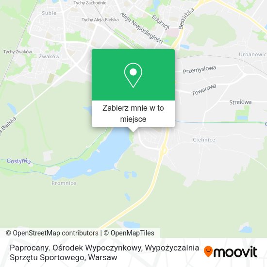 Mapa Paprocany. Ośrodek Wypoczynkowy, Wypożyczalnia Sprzętu Sportowego