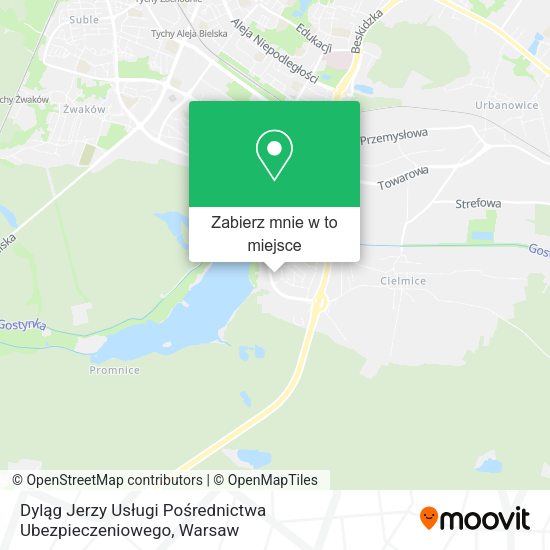 Mapa Dyląg Jerzy Usługi Pośrednictwa Ubezpieczeniowego