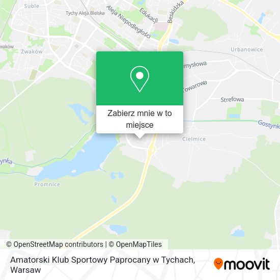 Mapa Amatorski Klub Sportowy Paprocany w Tychach