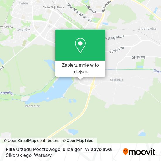 Mapa Filia Urzędu Pocztowego, ulica gen. Władysława Sikorskiego