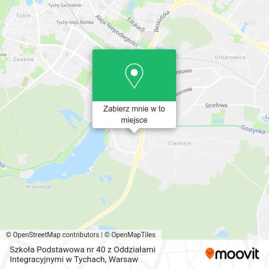 Mapa Szkoła Podstawowa nr 40 z Oddziałami Integracyjnymi w Tychach