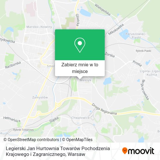 Mapa Legierski Jan Hurtownia Towarów Pochodzenia Krajowego i Zagranicznego