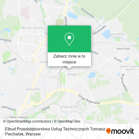 Mapa Elbud Przedsiębiorstwo Usług Technicznych Tomasz Piechalak