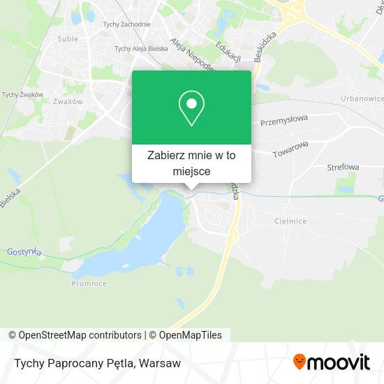 Mapa Tychy Paprocany Pętla