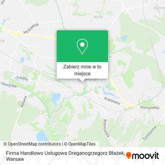 Mapa Firma Handlowo Usługowa Oreganogrzegorz Błażek