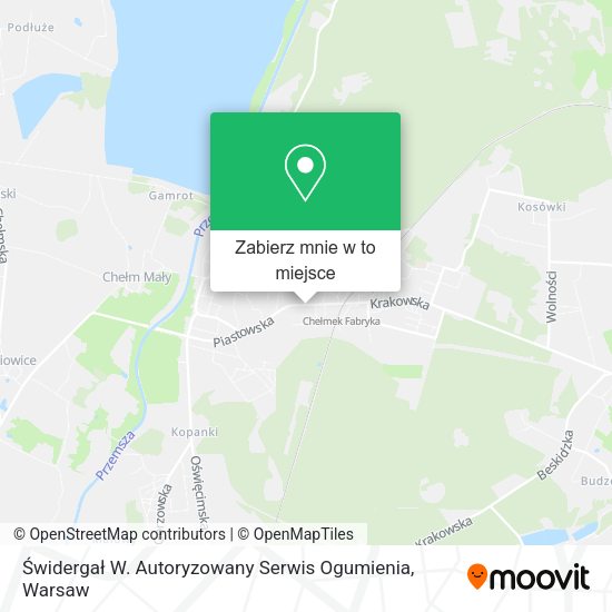 Mapa Świdergał W. Autoryzowany Serwis Ogumienia