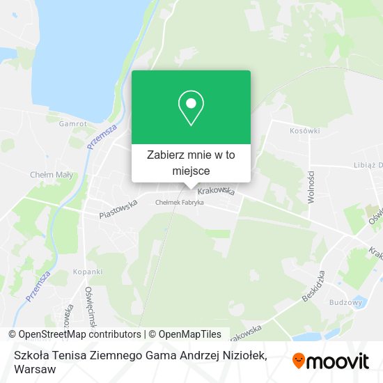 Mapa Szkoła Tenisa Ziemnego Gama Andrzej Niziołek