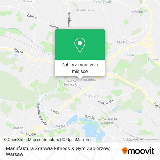 Mapa Manufaktura Zdrowia Fitness & Gym Zabierzów