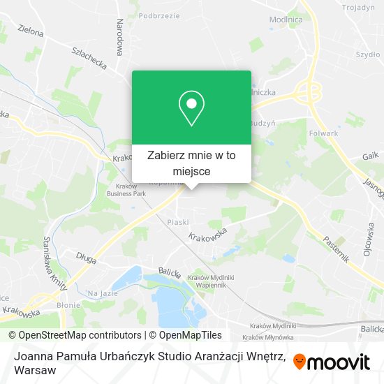 Mapa Joanna Pamuła Urbańczyk Studio Aranżacji Wnętrz