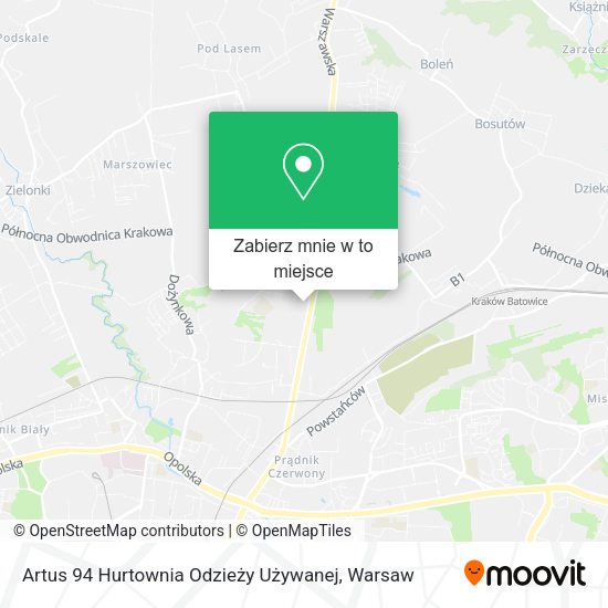 Mapa Artus 94 Hurtownia Odzieży Używanej