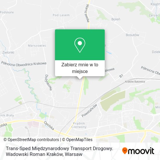 Mapa Trans-Sped Międzynarodowy Transport Drogowy. Wadowski Roman Kraków