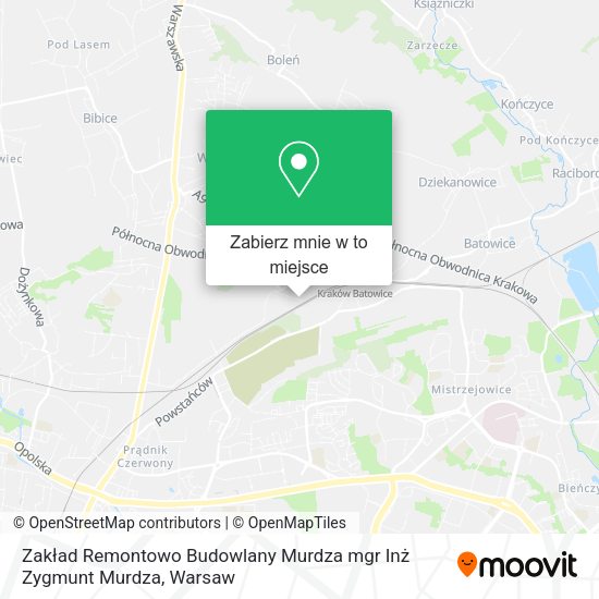 Mapa Zakład Remontowo Budowlany Murdza mgr Inż Zygmunt Murdza