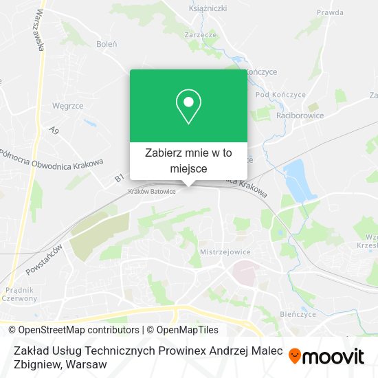 Mapa Zakład Usług Technicznych Prowinex Andrzej Malec Zbigniew