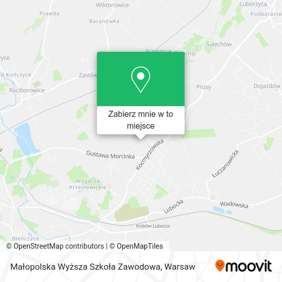 Mapa Małopolska Wyższa Szkoła Zawodowa