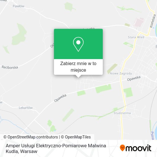 Mapa Amper Usługi Elektryczno-Pomiarowe Malwina Kudla