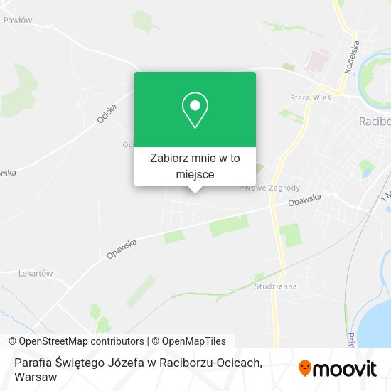 Mapa Parafia Świętego Józefa w Raciborzu-Ocicach