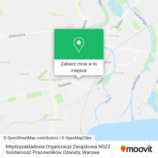 Mapa Międzyzakładowa Organizacja Związkowa NSZZ Solidarność Pracowników Oświaty