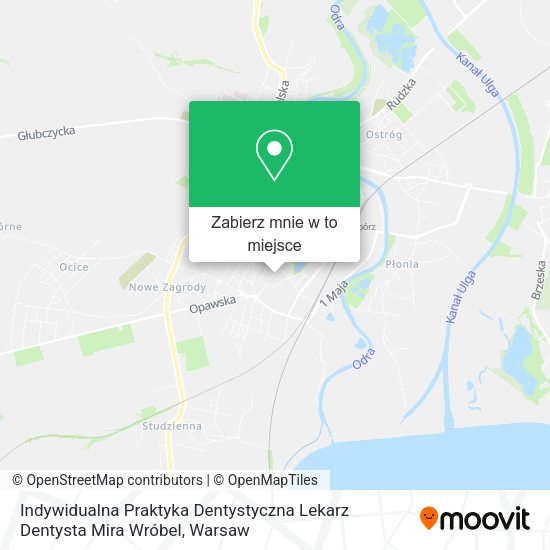 Mapa Indywidualna Praktyka Dentystyczna Lekarz Dentysta Mira Wróbel