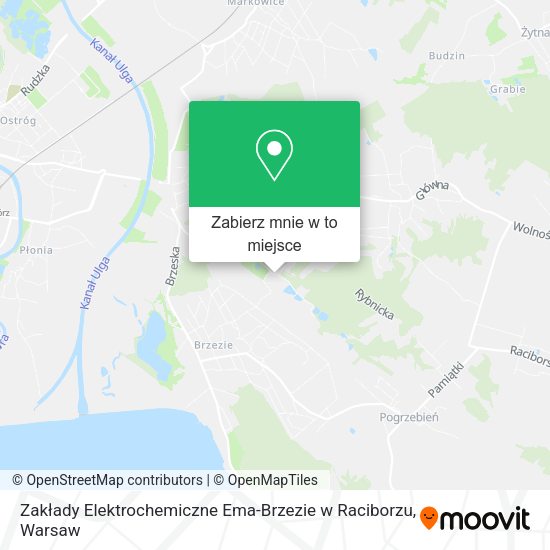 Mapa Zakłady Elektrochemiczne Ema-Brzezie w Raciborzu