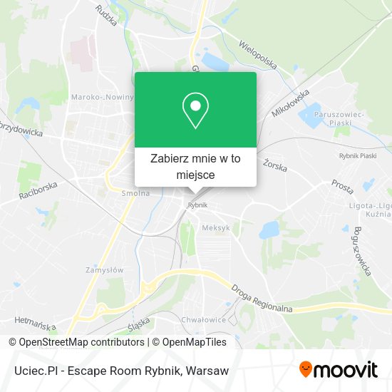 Mapa Uciec.Pl - Escape Room Rybnik