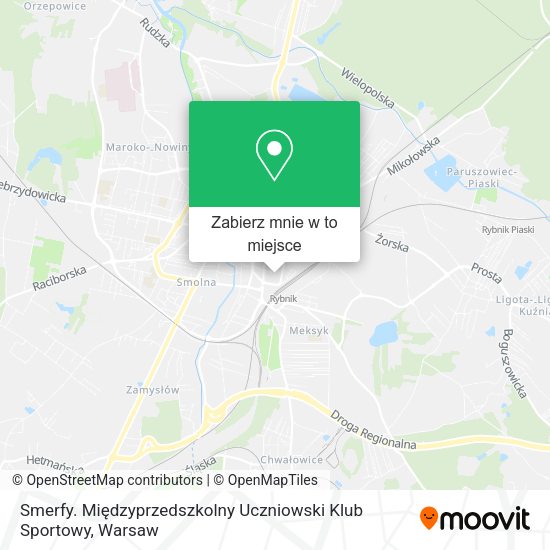 Mapa Smerfy. Międzyprzedszkolny Uczniowski Klub Sportowy