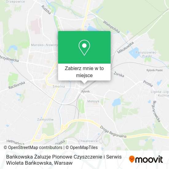 Mapa Bańkowska Żaluzje Pionowe Czyszczenie i Serwis Wioleta Bańkowska