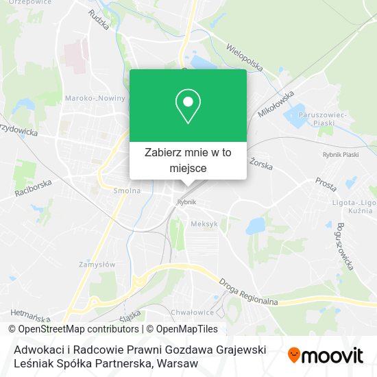 Mapa Adwokaci i Radcowie Prawni Gozdawa Grajewski Leśniak Spółka Partnerska