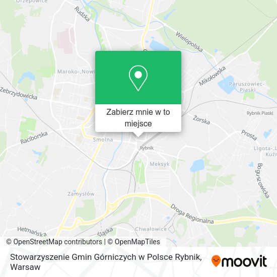 Mapa Stowarzyszenie Gmin Górniczych w Polsce Rybnik