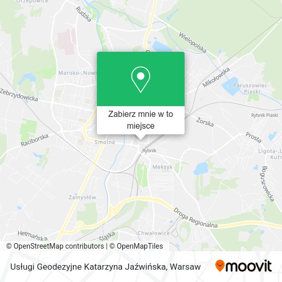 Mapa Usługi Geodezyjne Katarzyna Jaźwińska