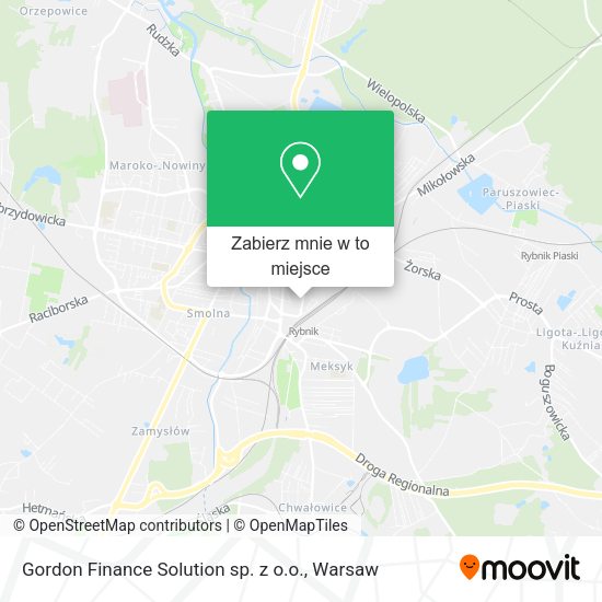 Mapa Gordon Finance Solution sp. z o.o.