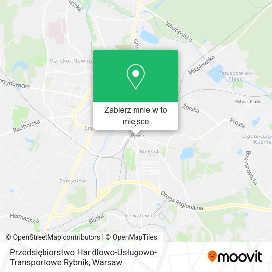 Mapa Przedsiębiorstwo Handlowo-Usługowo-Transportowe Rybnik