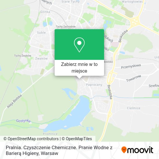 Mapa Pralnia. Czyszczenie Chemiczne. Pranie Wodne z Barierą Higieny