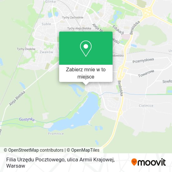 Mapa Filia Urzędu Pocztowego, ulica Armii Krajowej