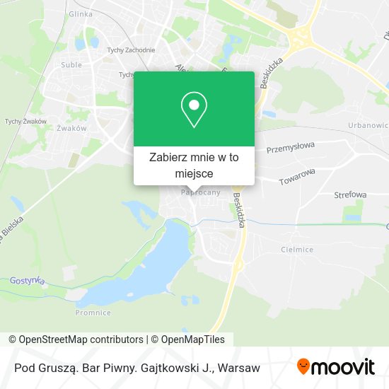 Mapa Pod Gruszą. Bar Piwny. Gajtkowski J.