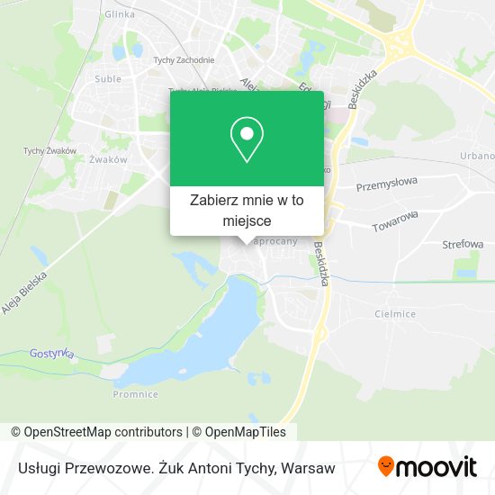 Mapa Usługi Przewozowe. Żuk Antoni Tychy